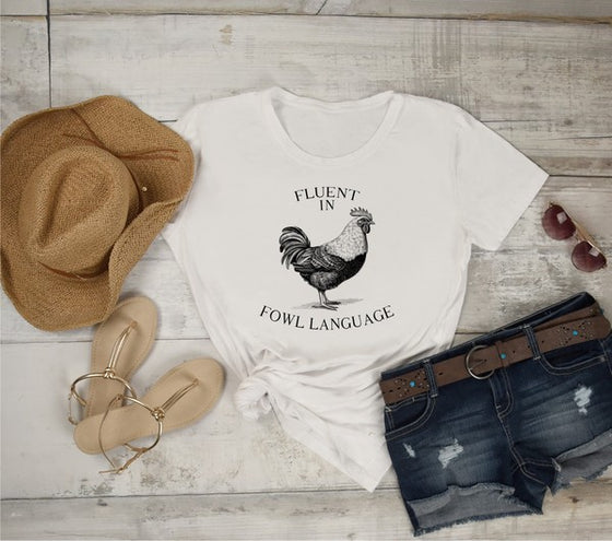 Fluent in Fowl Language Short Sleeve Graphic Tee, Minx Boutique-Southbury, [product tags]