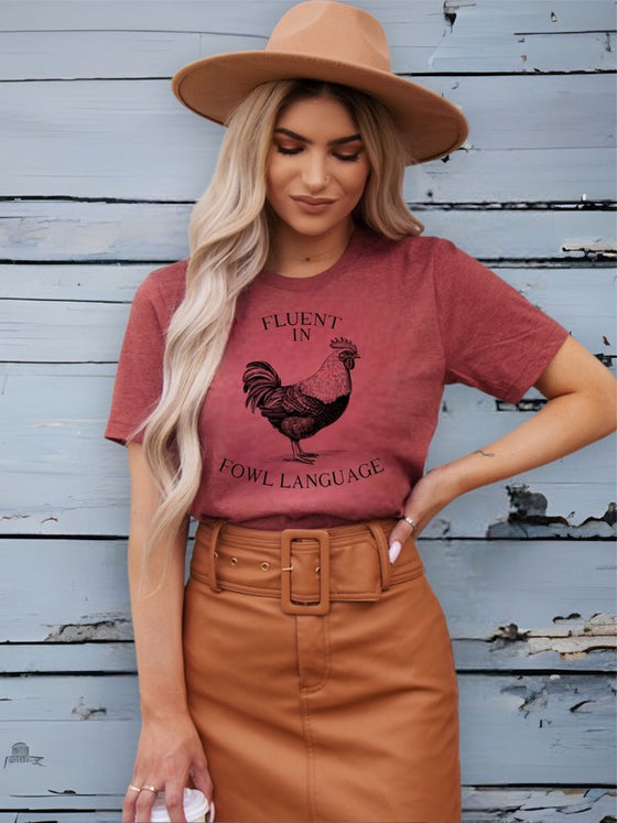 Fluent in Fowl Language Short Sleeve Graphic Tee, Minx Boutique-Southbury, [product tags]