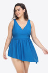 Plus Size Plunge Sleeveless Two-Piece Swimsuit, Minx Boutique-Southbury, [product tags]
