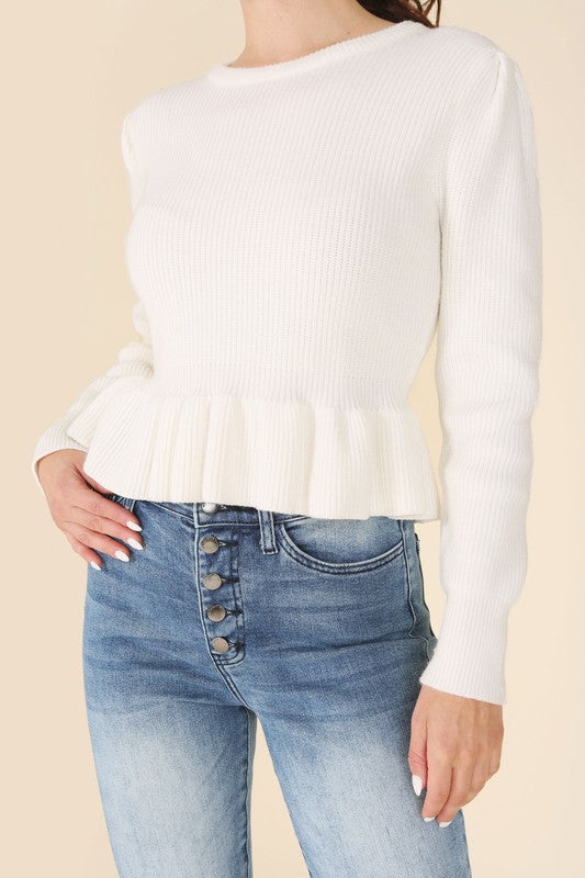 Peplum sweater top - [product_category], Minx Boutique-Southbury