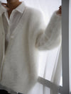 Fuzzy Button Down Long Sleeve Cardigan