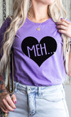 Meh Black Heart Valentines Graphic Tee - [product_category], Minx Boutique-Southbury