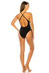 Classic baywatch style one piece with crossed back, Mermaid Swimwear