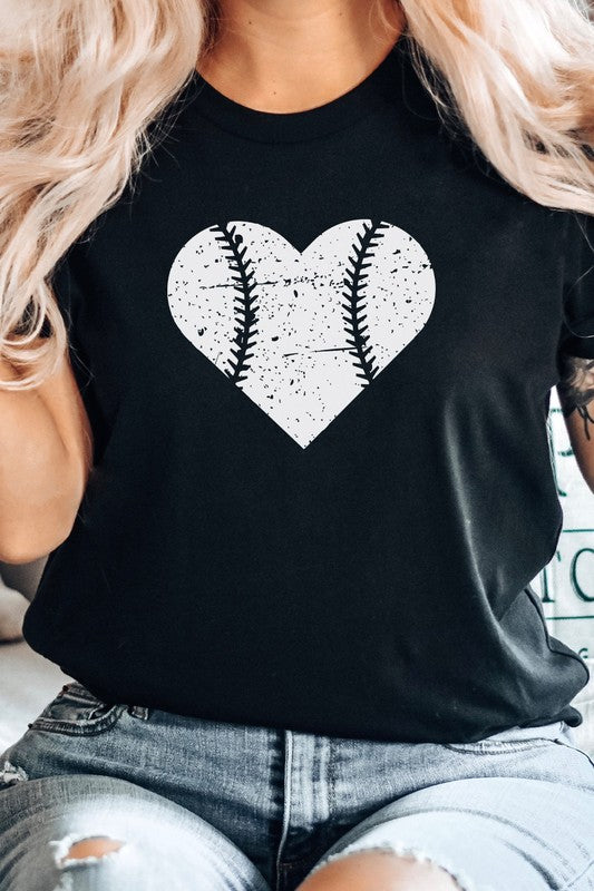 Heart Baseball Season Sports Game Graphic Tee - [product_category], Minx Boutique-Southbury