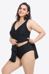 Plus Size Plunge Sleeveless Two-Piece Swimsuit, Minx Boutique-Southbury, [product tags]
