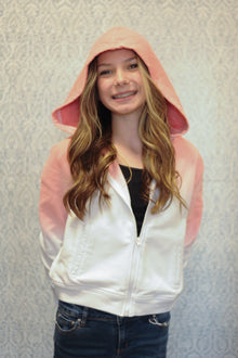  Tractr Girl Peach Dip Dye Ombre Hoodie - [product_category], Minx Boutique-Southbury