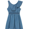Ruffled Shoulder Indigo Dress - [product_category], Minx Boutique-Southbury