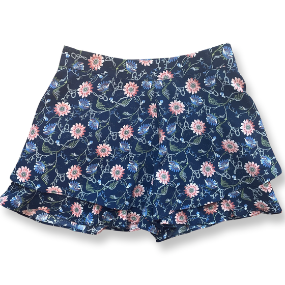 Girls Ruffle Floral Navy Shorts - [product_category], Minx Boutique-Southbury