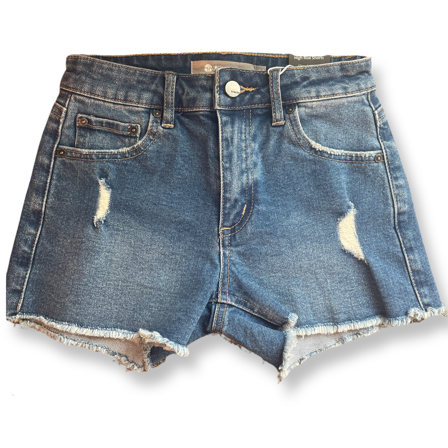 Tractr Girl High Rise Distressed Jean Short short