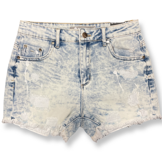 Tractr Girl Acid Wash Paint Splatter Weekender Short - [product_category], Minx Boutique-Southbury