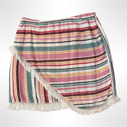 Girls Stripe Skirt with Tassel Trim