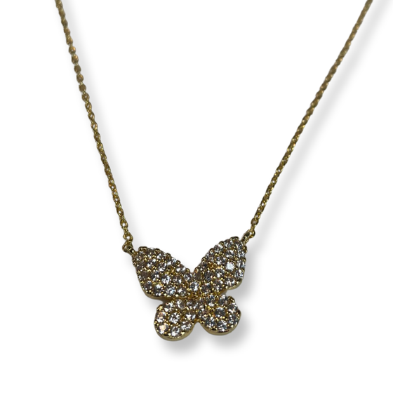 Butterfly rhinestone pendant necklace - [product_category], Minx Boutique-Southbury