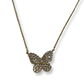 Gold Butterfly rhinestone pendant necklace Necklace