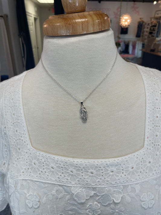 Rhinestone Flip Flop Necklace Necklace