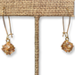 Gold dangle studded cubes earrings