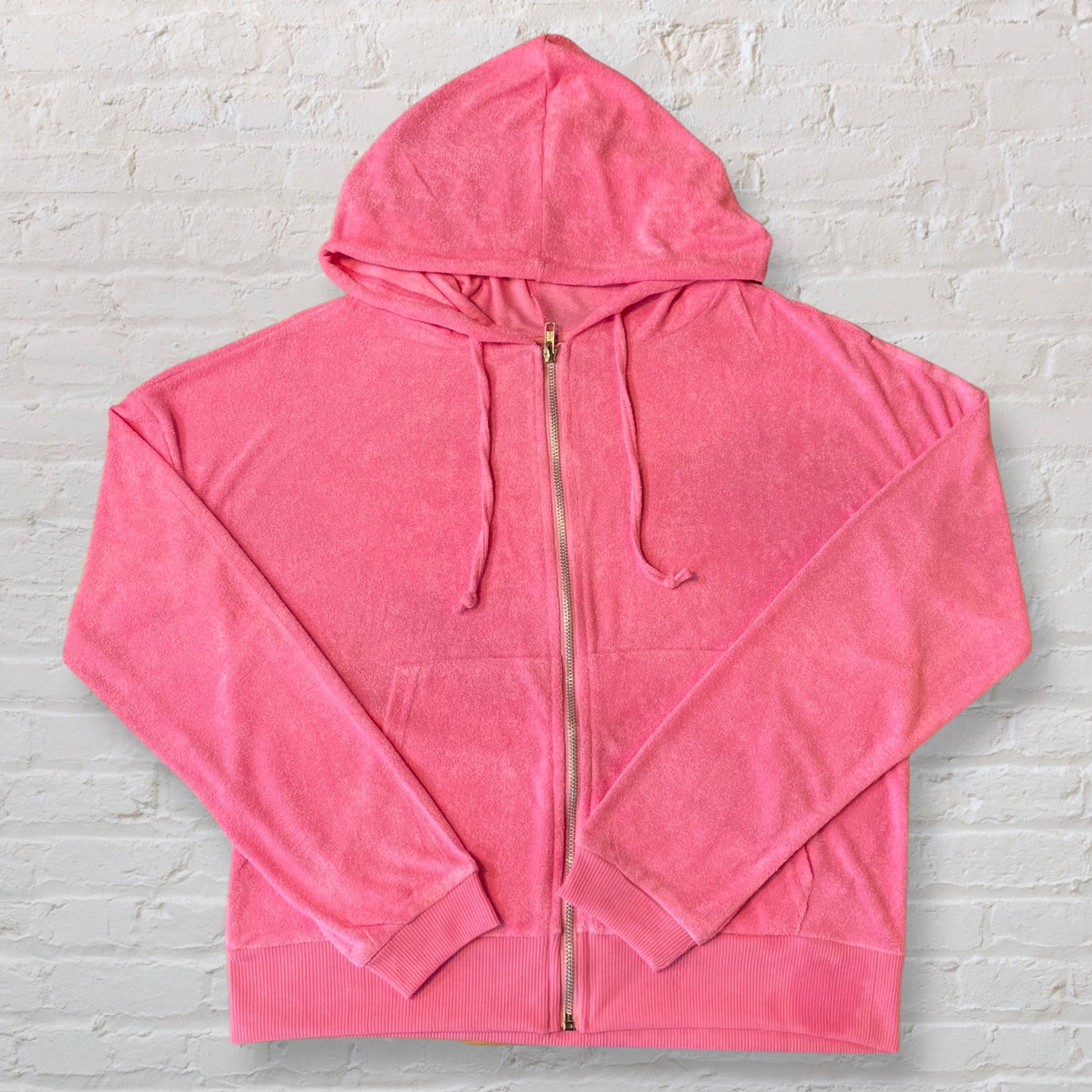 Pink Soft French Terry zip up Hoodie Hoodie