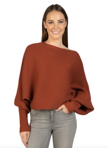  Franklin Cropped Sweater in Brick - [product_category], Minx Boutique-Southbury
