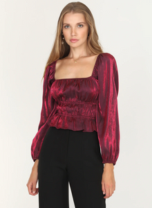  Remy Gathered Peplum Blouse - [product_category], Minx Boutique-Southbury