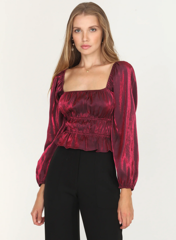 Remy Gathered Peplum Blouse - [product_category], Minx Boutique-Southbury