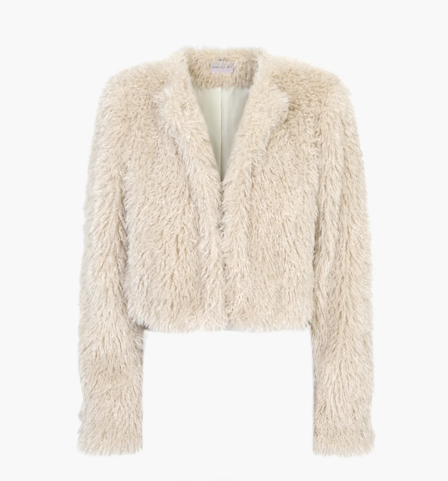 Thalia Ivory Faux Fur Cropped Coat by Adelyn Rae