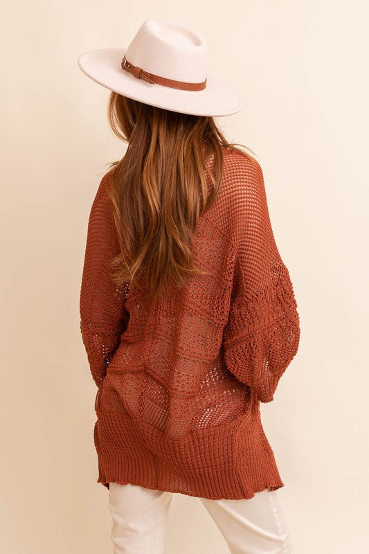 Knit Netted Cardigan - [product_category], Minx Boutique-Southbury