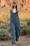 Double Take Full Size V-Neck Sleeveless Jumpsuit with Pockets, Minx Boutique-Southbury, [product tags]