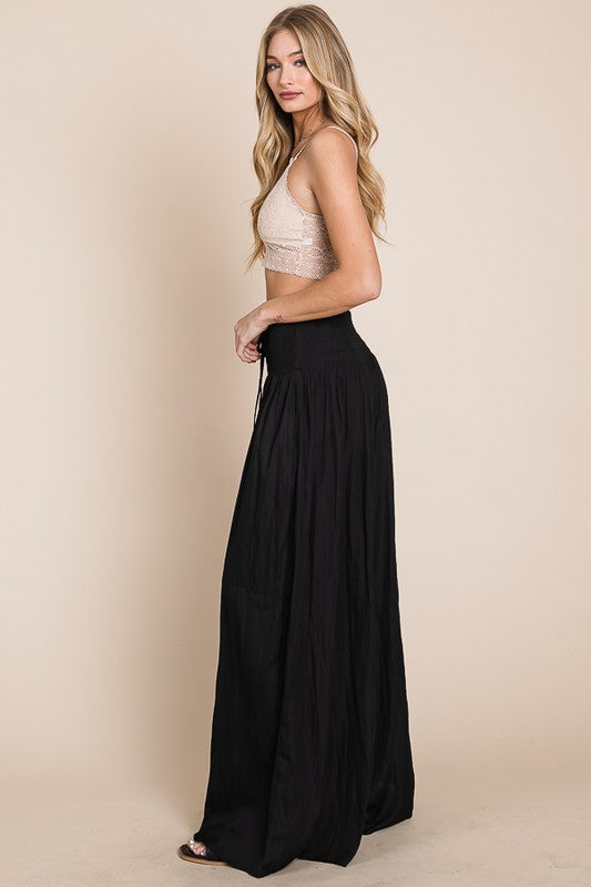 Ruched waist wide resort pants plus size - [product_category], Minx Boutique-Southbury
