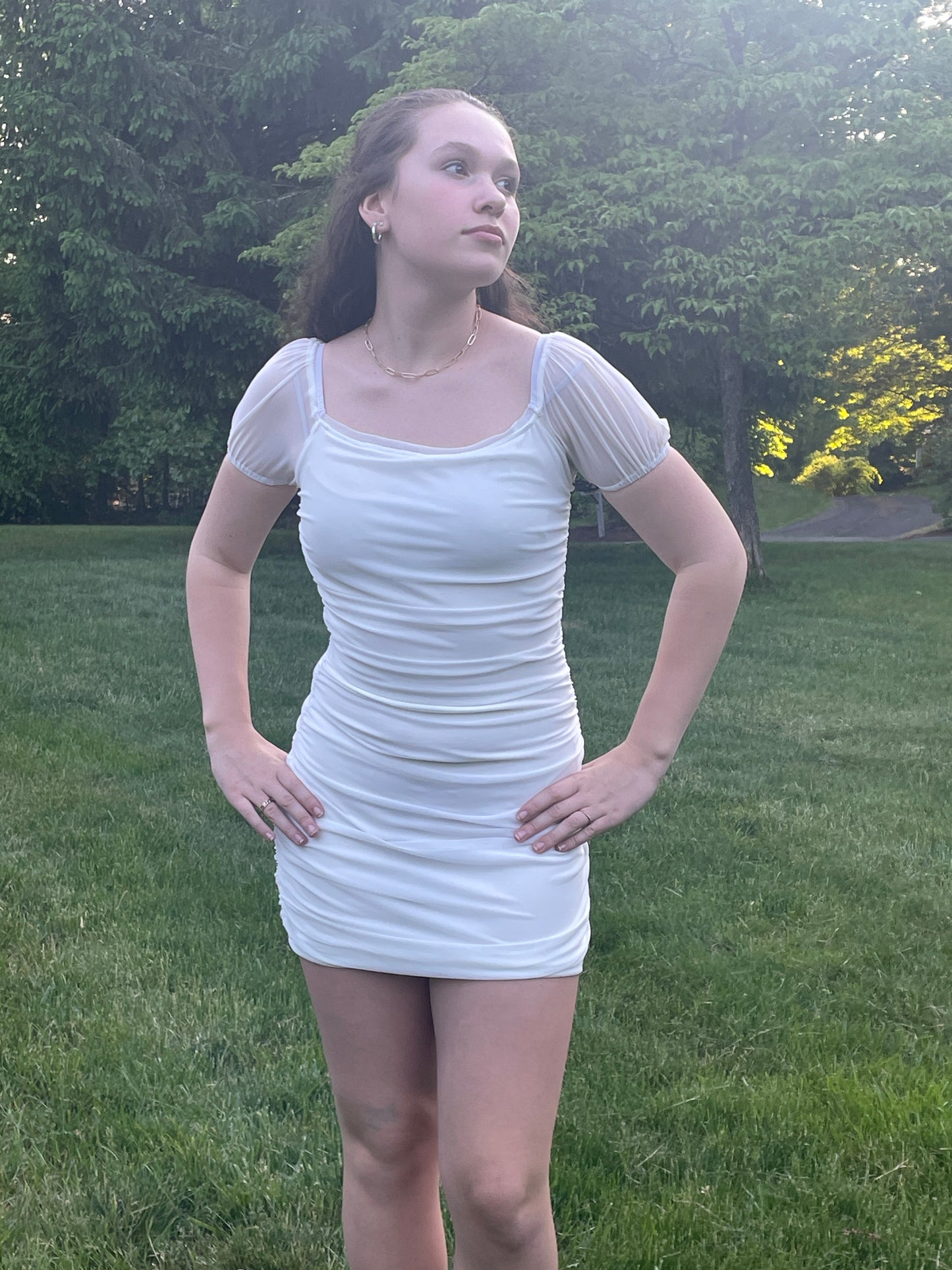 KatieJ NYC Juniors White Anya Dress Dress