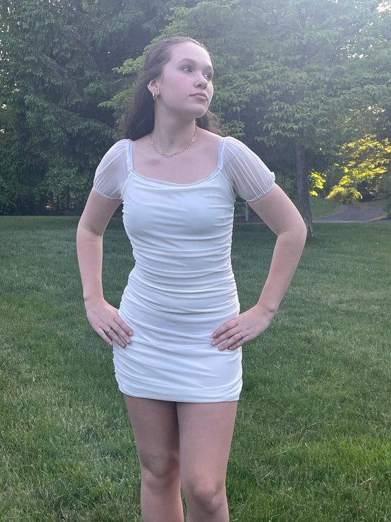 Juniors White Anya Dress - [product_category], Minx Boutique-Southbury