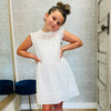Girls White Ruffle Mock Neck Dress - [product_category], Minx Boutique-Southbury