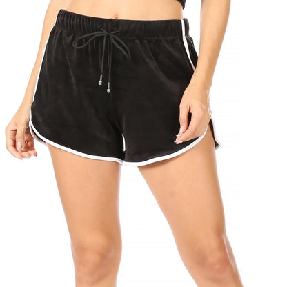 Women's Black Velour Dolphin Shorts XS/S
