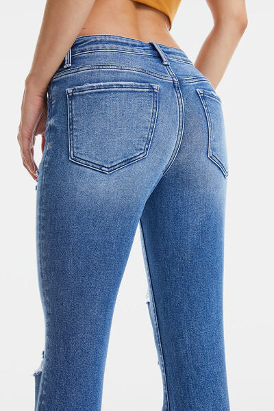 BAYEAS Full Size High Waist Distressed Cat's Whiskers Straight Jeans - [product_category], Minx Boutique-Southbury