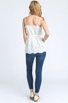 Women's White Button Down Scalloped Tank - [product_category], Minx Boutique-Southbury