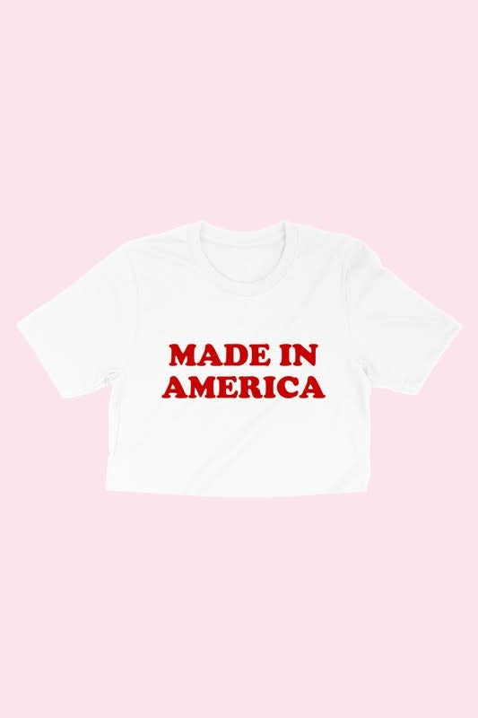 Made In America Crop Wide Tee Large T-shirt