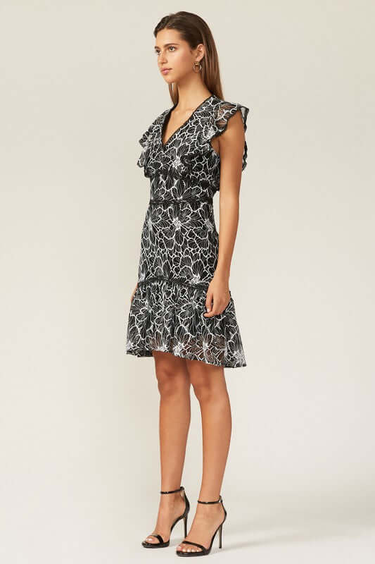 Adelyn Rae Black and White Lace Dress - [product_category], Minx Boutique-Southbury