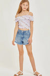 Girls Floral Off Shoulder Crop Top - [product_category], Minx Boutique-Southbury