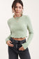 Ruffle Edge Ribbed Long Sleeve Crop Top Top