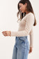 Ruffle Edge Ribbed Long Sleeve Crop Top Top