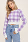 Lavendar Checker Crop Sweater Clothing