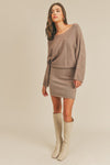 Mocha Knit Long Sleeve Sweater Dress - [product_category], Minx Boutique-Southbury