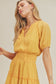 Yellow Polka Dot Textured Mini Dress Dress