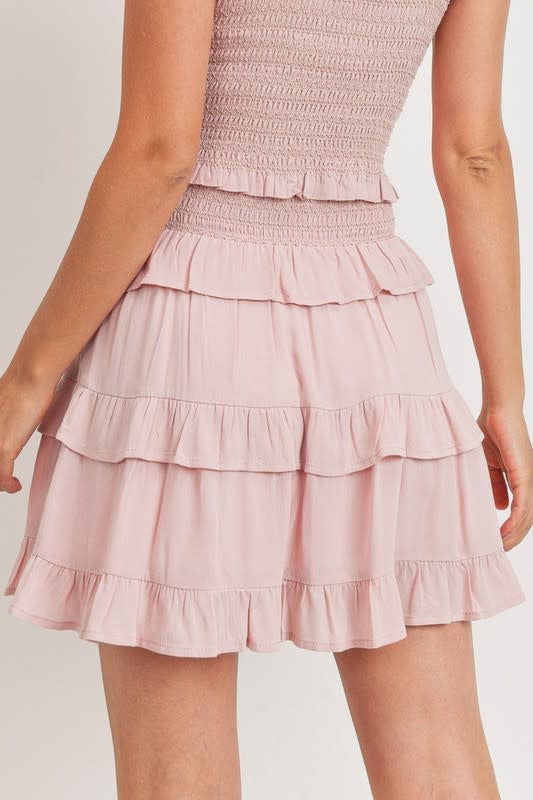 Shirred Waist Ruffle Layer Skirt - [product_category], Minx Boutique-Southbury