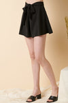 Black Pleat Detail Tie Shorts - [product_category], Minx Boutique-Southbury