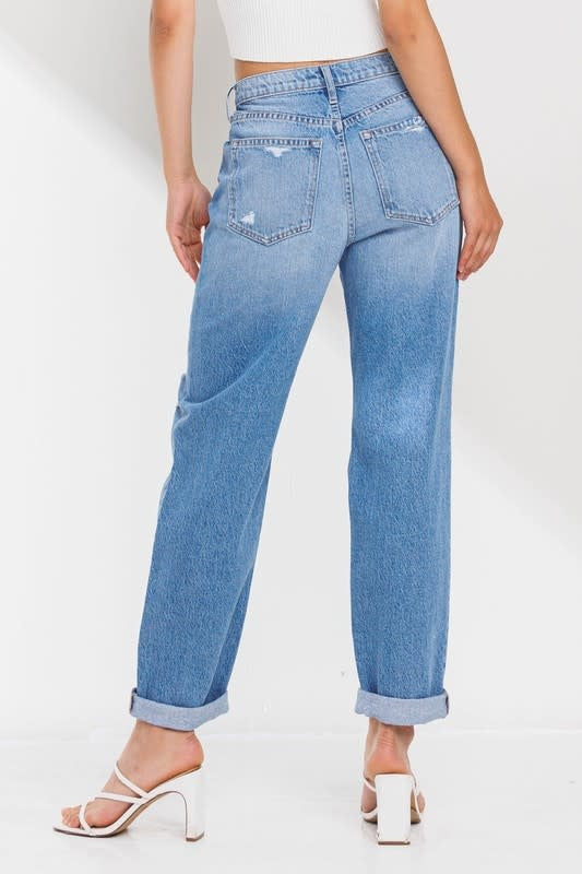 Sneak Peek Distressed Loose Boyfriend Jeans - [product_category], Minx Boutique-Southbury