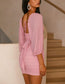 Pink Mesh Long Sleeve Mini Dress w/ Sweetheart Neckline Dress