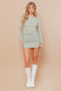 Long Sleeve Ruched Mini Dress in Olive Small dress