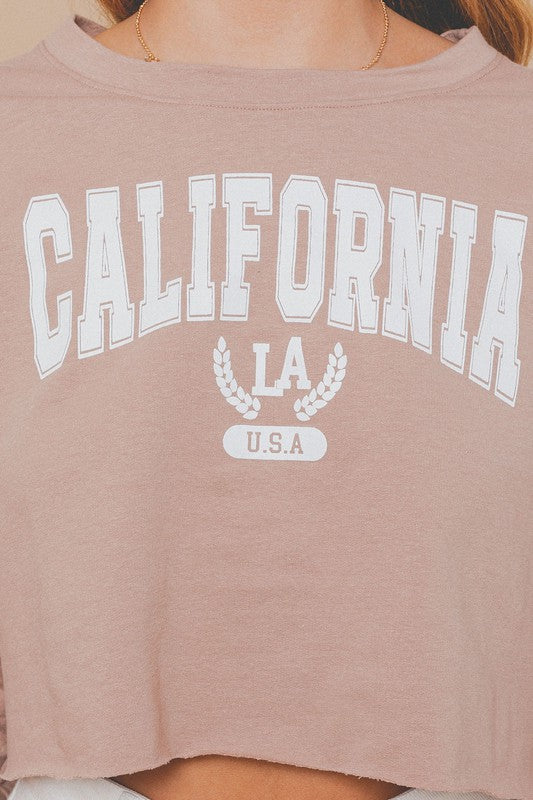 Long Sleeve Cropped California Shirt in Mocha Medium Shirt