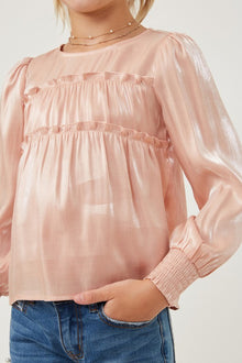  Girls Pink Ruffled Smocked Top - [product_category], Minx Boutique-Southbury