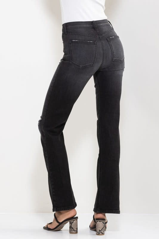 Sneak Peek High Rise Slim Bootcut Jeans with Knee Slits
