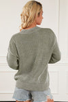 Striped Mock Neck Dropped Shoulder Sweater - [product_category], Minx Boutique-Southbury